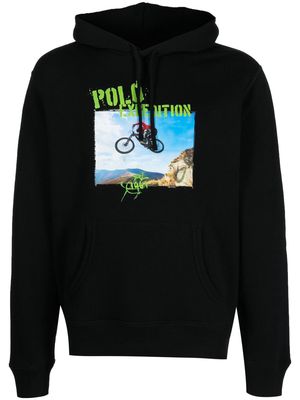 Polo Ralph Lauren photography-print drawstring hoodie - Black
