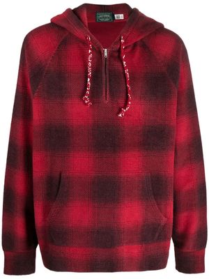 Polo Ralph Lauren plaid-check brushed-fleece hoodie - Red