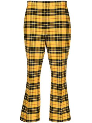 Polo Ralph Lauren plaid-check cropped flared trousers - Yellow
