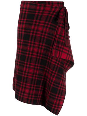Polo Ralph Lauren plaid-check wool wrap skirt - Black