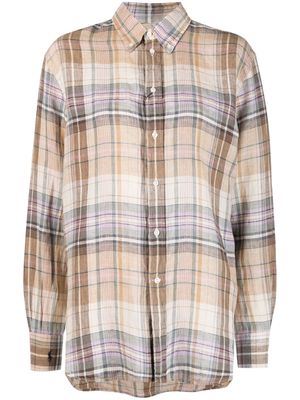 Polo Ralph Lauren plaid-pattern linen shirt - Neutrals