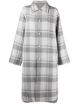 Polo Ralph Lauren plaid-patterned single-breasted coat - Grey