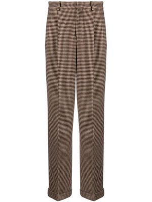 Polo Ralph Lauren pleat-detail houndstooth-pattern trousers - Neutrals