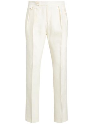 Polo Ralph Lauren pleat-detail linen trousers - White