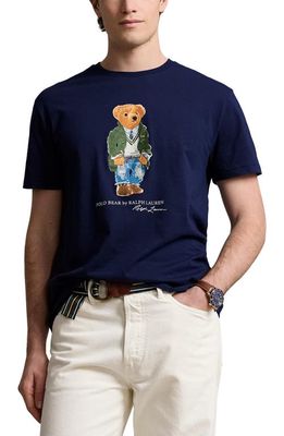 Polo Ralph Lauren Polo Bear Cotton Graphic T-Shirt in Sp24 Newport Navy Hrtg Bear