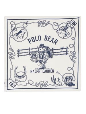 Polo Ralph Lauren Polo Bear-print cotton scarf - Neutrals
