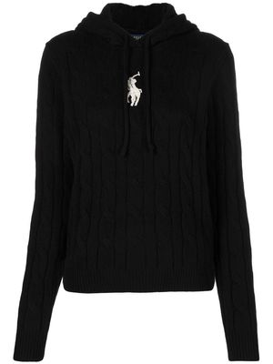 Polo Ralph Lauren Polo logo wool-blend hoodie - Black
