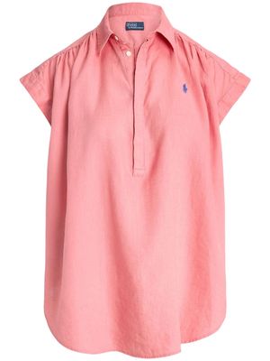 Polo Ralph Lauren Polo Pony cap-sleeve linen blouse - Pink