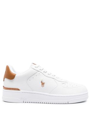 Polo Ralph Lauren Polo Pony embroidered leather sneakers - White