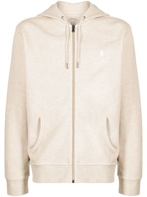 Polo Ralph Lauren Polo Pony embroidered zip-up hoodie - Neutrals