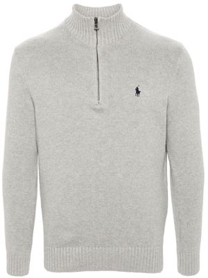 Polo Ralph Lauren Polo-Pony-embroidery cotton jumper - Grey