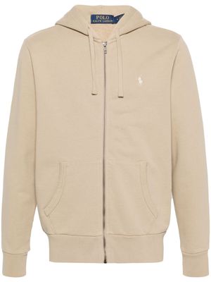 Polo Ralph Lauren Polo-Pony-embroidery zipped hoodie - Neutrals