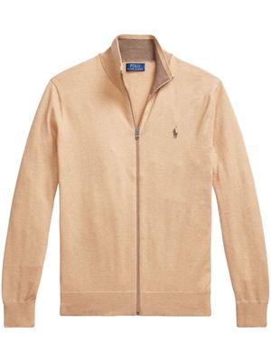 Polo Ralph Lauren Polo Pony zip-front cotton sweatshirt - Neutrals