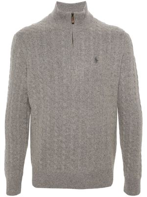 Polo Ralph Lauren Pony-embroidered cable-knit jumper - Grey