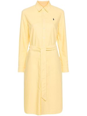 Polo Ralph Lauren Pony-embroidered cotton shirtdress - Yellow