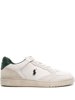 Polo Ralph Lauren Pony-embroidered leather sneakers - White