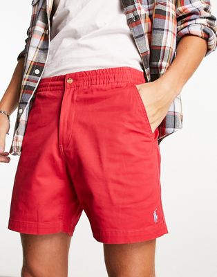 Polo Ralph Lauren Prepster icon logo classic fit stretch twill shorts in red