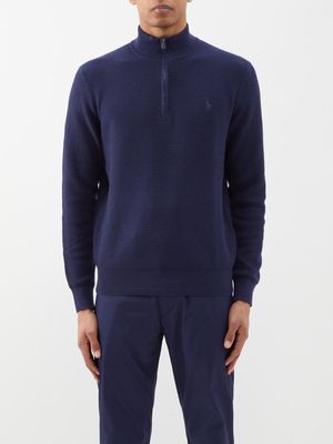 Polo Ralph Lauren - Quarter-zip Cotton-blend Sweater - Mens - Navy