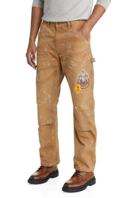 Polo Ralph Lauren Relaxed Fit Distressed Canvas Pants in Bluffpoint