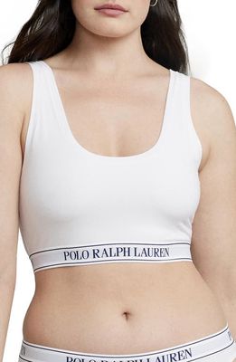 Polo Ralph Lauren Ribbed Built-Up Bralette in White Cloud