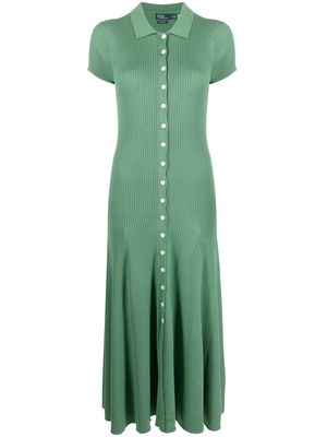 Polo Ralph Lauren ribbed-knit button-up dress - Green