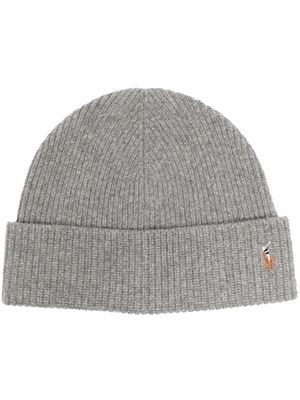 Polo Ralph Lauren ribbed knit embroidered-logo hat - Grey