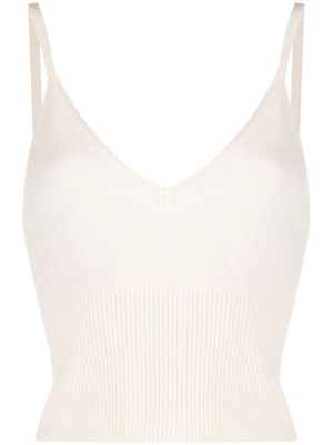 Polo Ralph Lauren ribbed-knit vest top - White