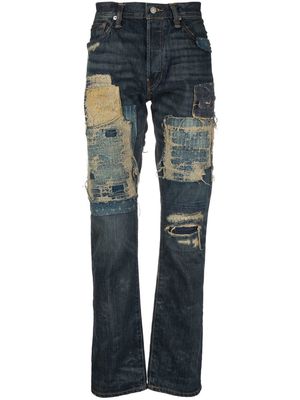 Polo Ralph Lauren ripped-design straight-leg jeans - Blue