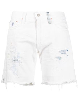 Polo Ralph Lauren ripped-detailing denim shorts - Neutrals