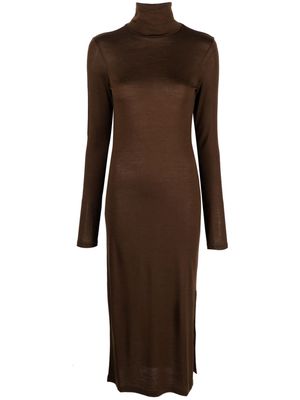 Polo Ralph Lauren roll-neck knitted midi dress - Brown