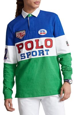 Polo Ralph Lauren Rugby Long Sleeve Jersey Polo in Stem Multi