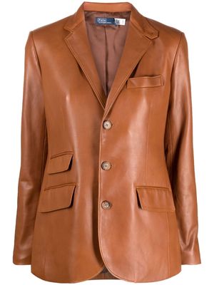 Polo Ralph Lauren Saddle Leather single-breasted blazer - Brown