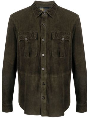 Polo Ralph Lauren safari cargo-pocket suede shirt - Green