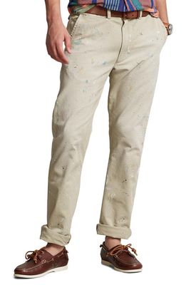 Polo Ralph Lauren Salinger Paint Spatter Classic Fit Cotton Chino Pants in Cedarhurst