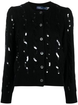 Polo Ralph Lauren sequined wool blend cardigan - Black