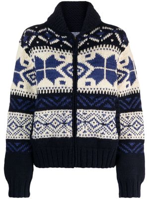 Polo Ralph Lauren shawl-collar fair isle intarsia-knit cardigan - Blue
