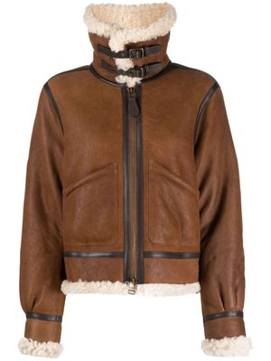 Polo Ralph Lauren shearling-lined leather jacket - Brown