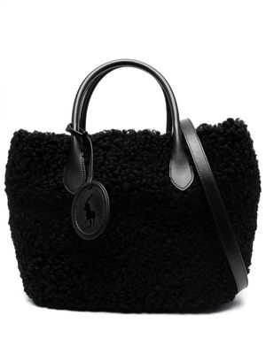 Polo Ralph Lauren shearling-trim tote bag - Black