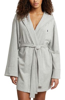 Polo Ralph Lauren Short Hooded Robe in Heather Grey