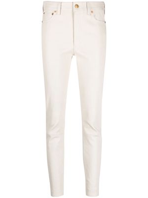 Polo Ralph Lauren skinny-cut leather trousers - White