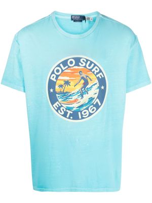 Polo Ralph Lauren slogan-print cotton T-shirt - Blue