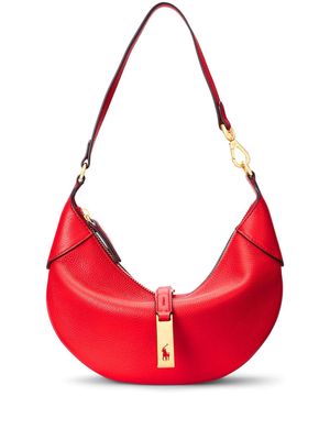 Polo Ralph Lauren small logo-charm leather shoulder bag - Red