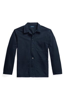Polo Ralph Lauren Solid Cotton Shirt Jacket in Rl Navy