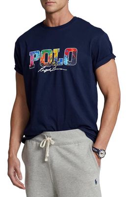 Polo Ralph Lauren Spatter Logo Graphic T-Shirt in Cruise Navy