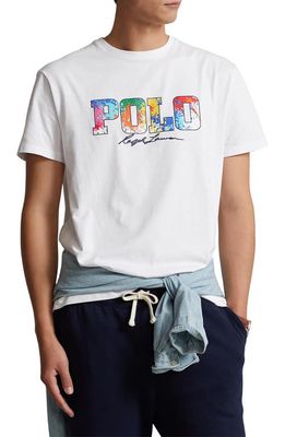 Polo Ralph Lauren Spatter Logo Graphic T-Shirt in White