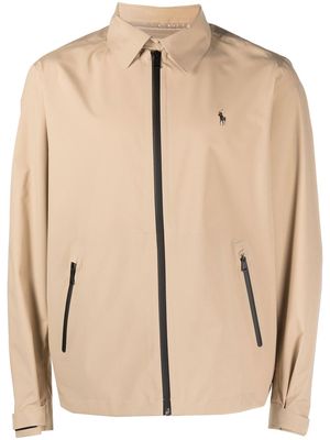 POLO RALPH LAUREN SPORT Ace embroidered-logo windbreaker jacket - Neutrals