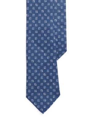 Polo Ralph Lauren square-jacquard linen tie - Blue