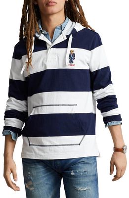 Polo Ralph Lauren Stripe Cotton Jersey Hoodie in Nvy/Wht Br