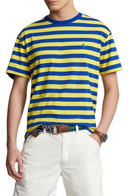Polo Ralph Lauren Stripe Cotton Jersey T-Shirt in Blue/Yellow
