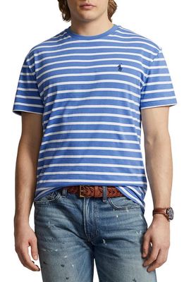 Polo Ralph Lauren Stripe Cotton Jersey T-Shirt in New England Blue/White